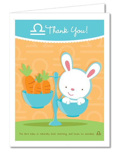 Bunny | Libra Horoscope - Baby Shower Thank You Cards